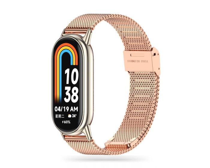 TECH-PROTECT Milanese Stainless Steel Watch Strap Rose Gold για Xiaomi Smart Band 8 / 8 NFC