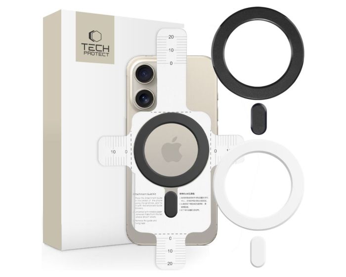 TECH-PROTECT MMP-100 MagSafe Universal Magnetic Ring 2-Pack Μαγνητικός Δακτύλιος - Black / White - MT83186