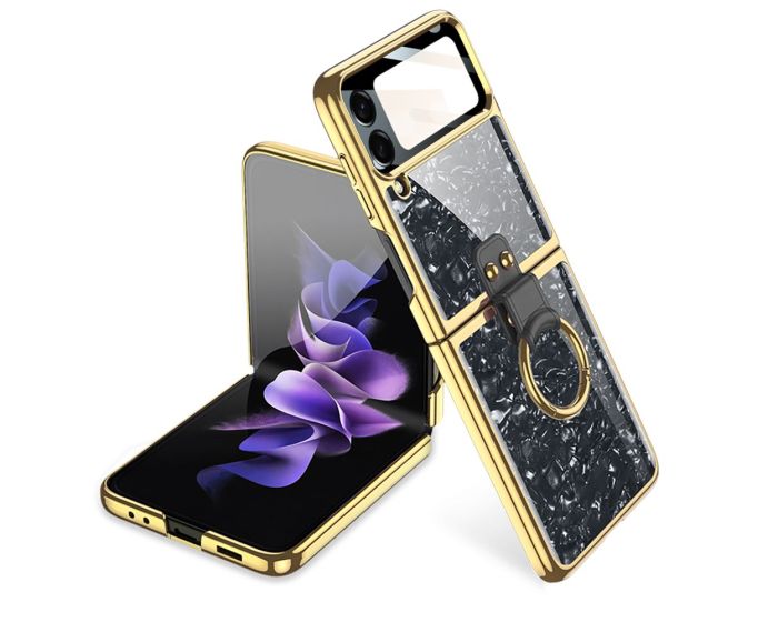 TECH-PROTECT Mood Ring Holder Case Black / Gold (Samsung Galaxy Z Flip4)