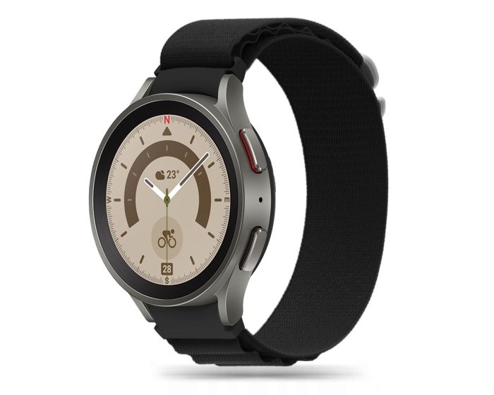 TECH-PROTECT Nylon Pro - Black - Υφασμάτινο Λουράκι για Samsung Galaxy Watch 4 / 5 / 5 Pro / 6 (40/42/43/44/45/46/47mm)