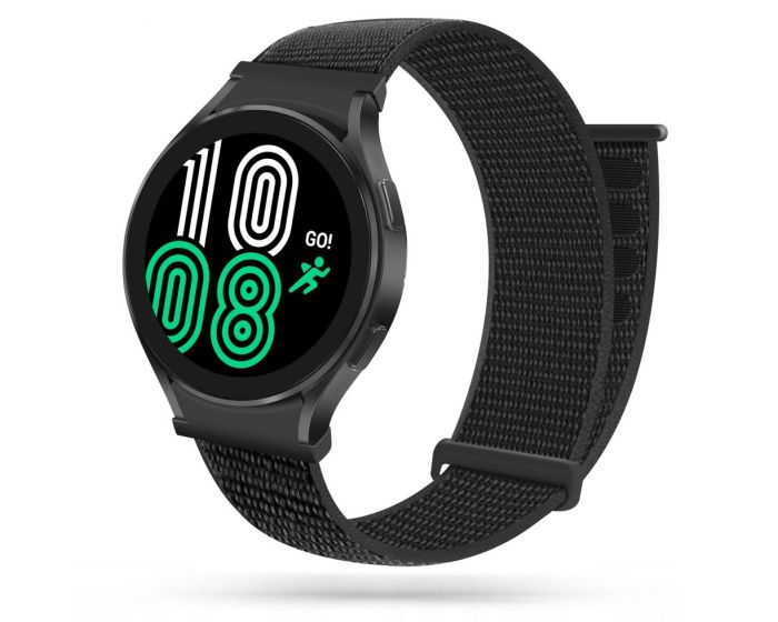 TECH-PROTECT Nylon - Black - Υφασμάτινο Λουράκι για Samsung Galaxy Watch 4 / 5 / 5 Pro / 6 / 7 / FE (40/42/43/44/45/46/47mm)