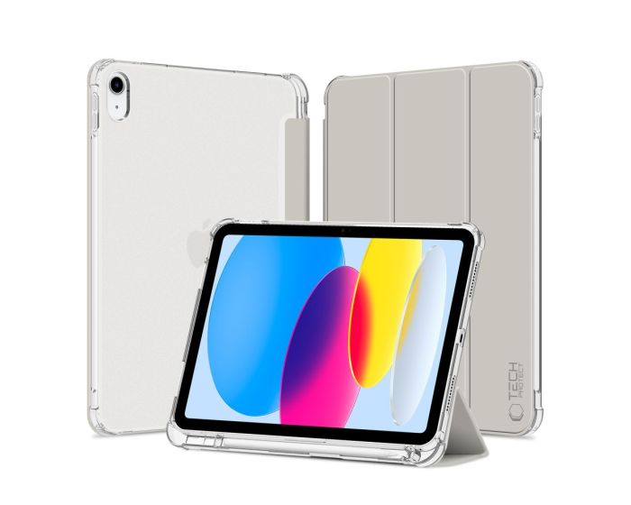 TECH-PROTECT SC Pen Hybrid Smart Cover Case με δυνατότητα Stand - Crystal Silver (iPad 10.9 2022 / 11 2025)