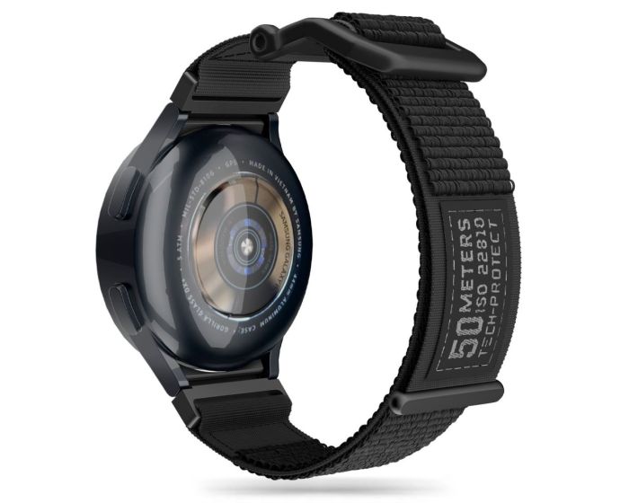 TECH-PROTECT Scout Strap - Black - Nylon Λουράκι για Samsung Galaxy Watch 4 / 5 / 5 Pro / 6