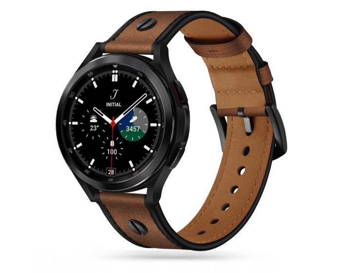 TECH-PROTECT Screwband Leather Watch Band για Samsung Galaxy Watch 4 / 5 / 5 Pro / 6 (40/42/43/44/45/46/47mm) - Brown