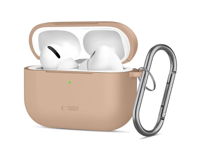 TECH-PROTECT Silicone Hook Case Θήκη Σιλικόνης για Airpods Pro 3 - Caffe Latte
