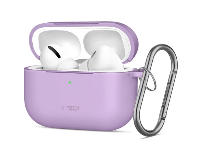 TECH-PROTECT Silicone Hook Case Θήκη Σιλικόνης για Airpods Pro 3 - Lavender