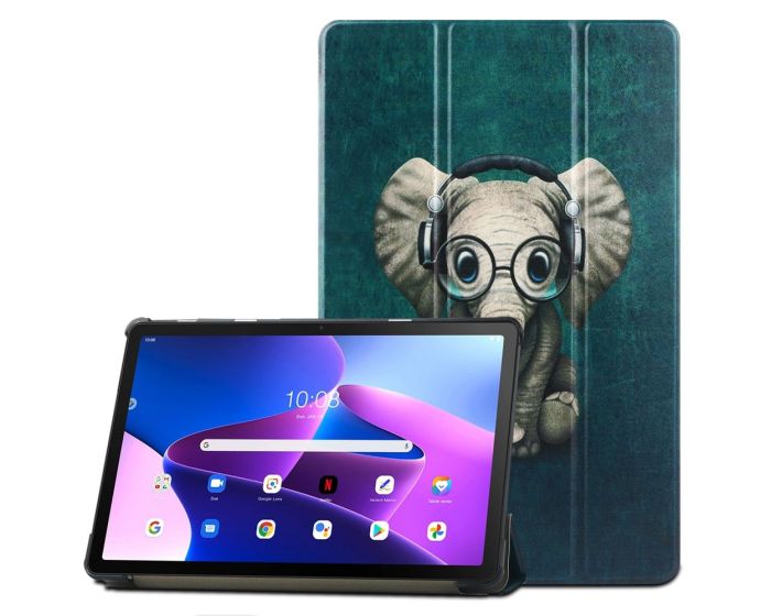 TECH-PROTECT Slim Smart Cover Case με δυνατότητα Stand - Happy Elephant (Lenovo Tab M10 Plus 10.6 3rd Gen)