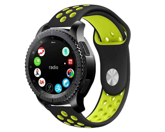 TECH-PROTECT Sports Softband - Black / Lime - Λουράκι Σιλικόνης για Samsung Gear S3 / Watch 46mm