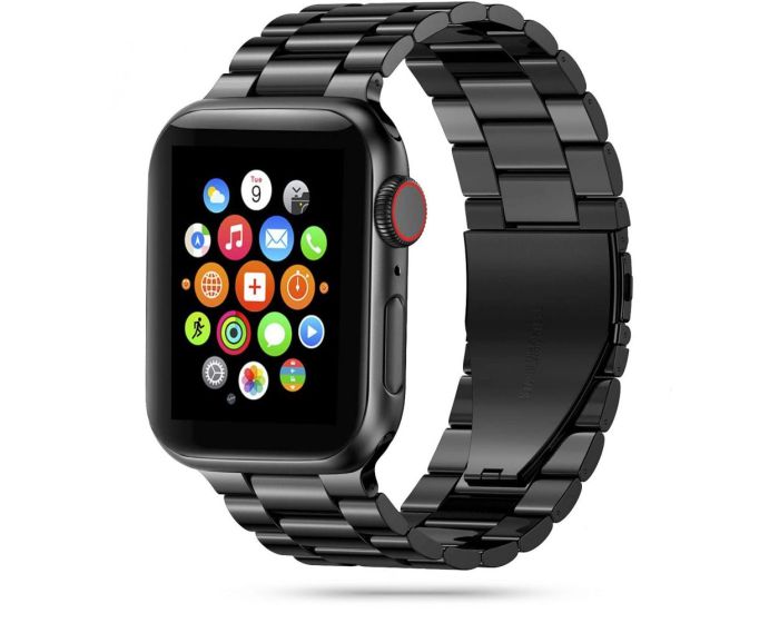 TECH-PROTECT Stainless Steel Watch Bracelet Black για Apple Watch 42/44/45/49mm (1/2/3/4/5/6/7/8/9/SE/ULTRA)