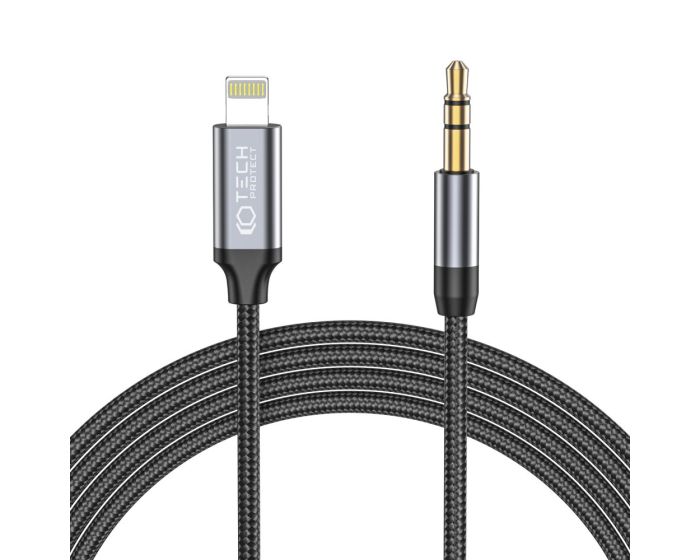 TECH-PROTECT Ultraboost Audio 3.5mm Mini Jack AUX to Lightning Cable Καλώδιο 1m Black