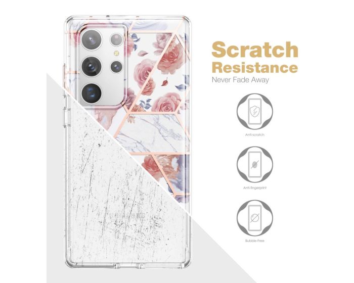 TECH-PROTECT Velar Full Body Case With Built-In Screen Protector Ανθεκτική Θήκη Marble (Samsung Galaxy S23 Ultra)