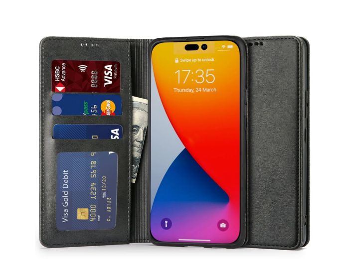 TECH-PROTECT Wallet Magnet Case Θήκη Πορτοφόλι με Stand - Black (iPhone 14 Pro Max)