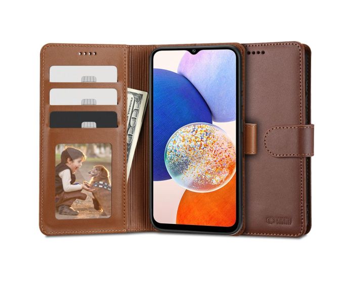 TECH-PROTECT Wallet Case Θήκη Πορτοφόλι με Stand - Brown (Samsung Galaxy A14 4G / 5G)