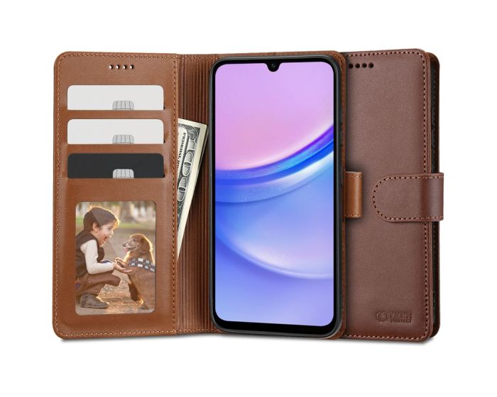 TECH-PROTECT Wallet Case Θήκη Πορτοφόλι με Stand - Brown (Samsung Galaxy A15 4G / 5G)