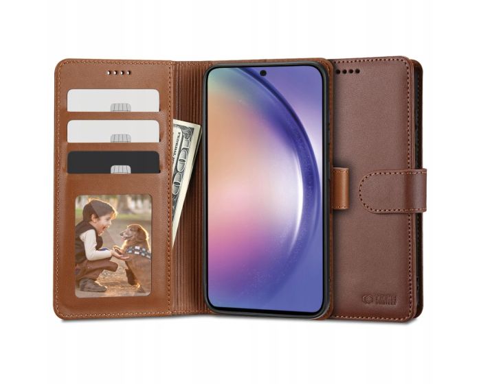 TECH-PROTECT Wallet Case Θήκη Πορτοφόλι με Stand - Brown (Samsung Galaxy A54 5G)
