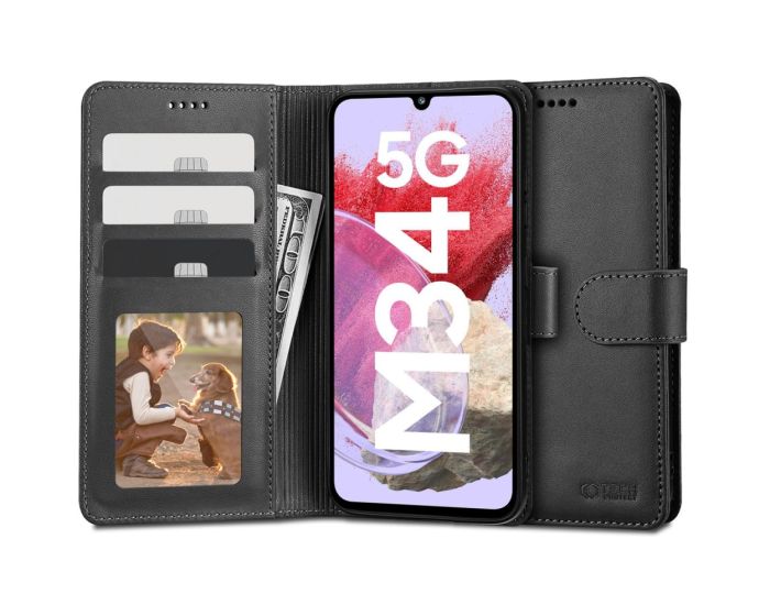 TECH-PROTECT Wallet Case Θήκη Πορτοφόλι με Stand - Black (Samsung Galaxy M34 5G)