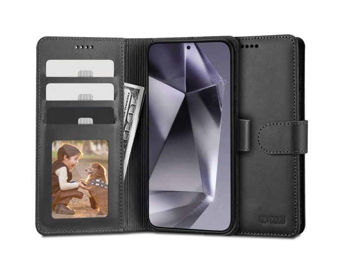 TECH-PROTECT Wallet Case Θήκη Πορτοφόλι με Stand - Black (Samsung Galaxy S24 Ultra)