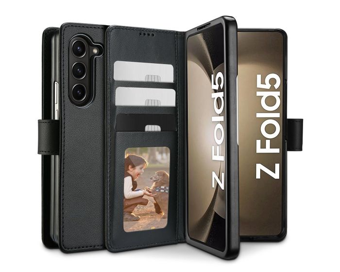 TECH-PROTECT Wallet Case Θήκη Πορτοφόλι με Stand - Black (Samsung Galaxy Z Fold5)