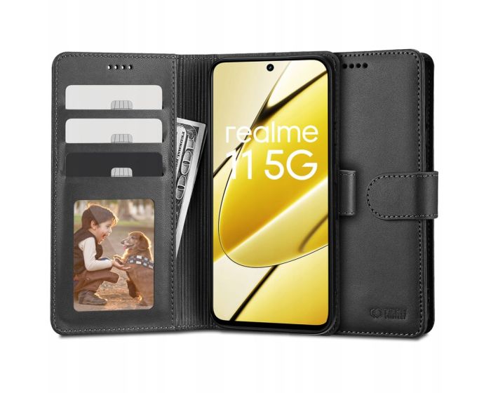 TECH-PROTECT Wallet Case Θήκη Πορτοφόλι με Stand - Black (Realme 11 5G)