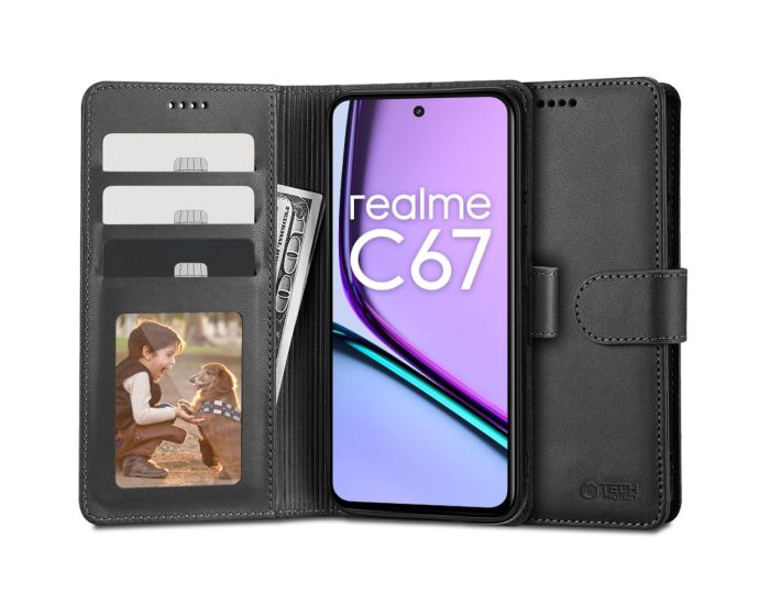 TECH-PROTECT Wallet Case Θήκη Πορτοφόλι με Stand - Black (Realme C67 4G)