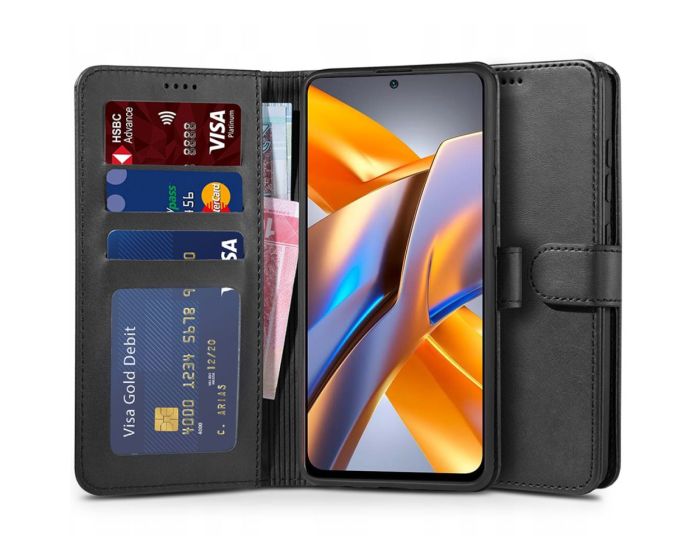 TECH-PROTECT Wallet Case Θήκη Πορτοφόλι με Stand - Black (Xiaomi Redmi Note 10 / 10S / Poco M5s)