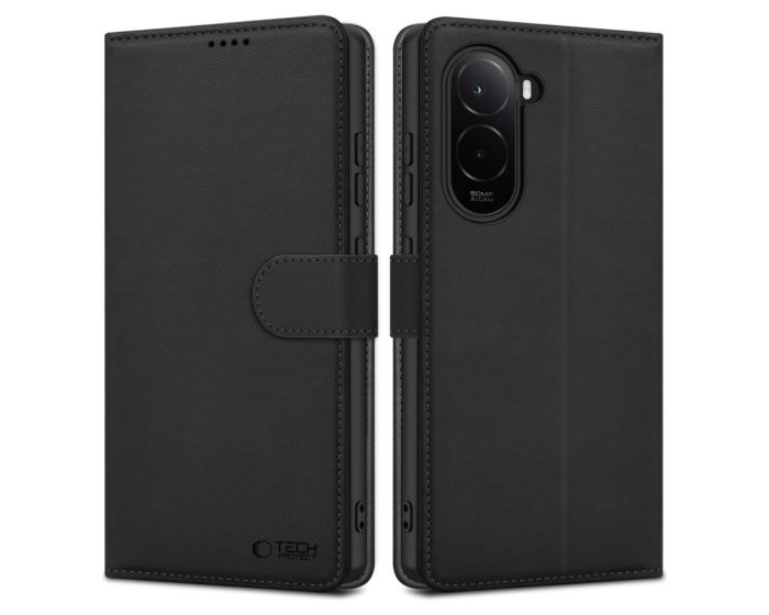 TECH-PROTECT Wallet Case Θήκη Πορτοφόλι με Stand - Black (Xiaomi Poco M7 4G) - MT83265