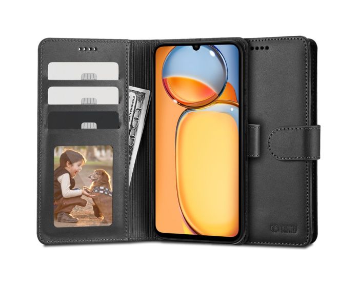 TECH-PROTECT Wallet Case Θήκη Πορτοφόλι με Stand - Black (Xiaomi Redmi 13C / Poco C65)