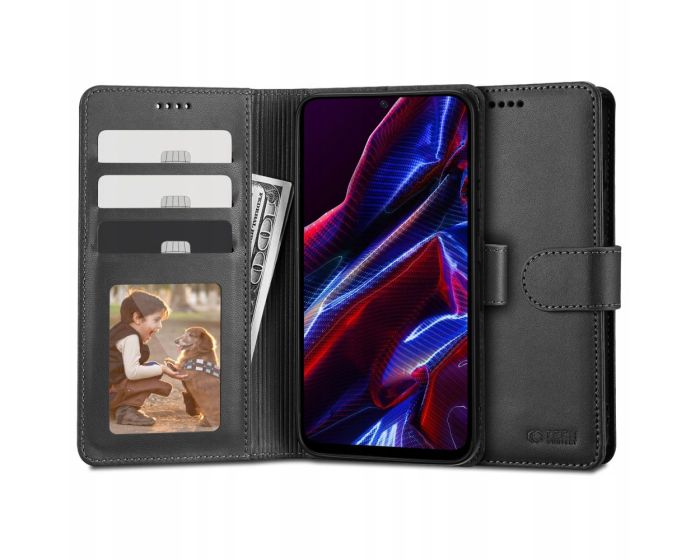 TECH-PROTECT Wallet Case Θήκη Πορτοφόλι με Stand - Black (Xiaomi Redmi Note 12 5G / Poco X5 5G)