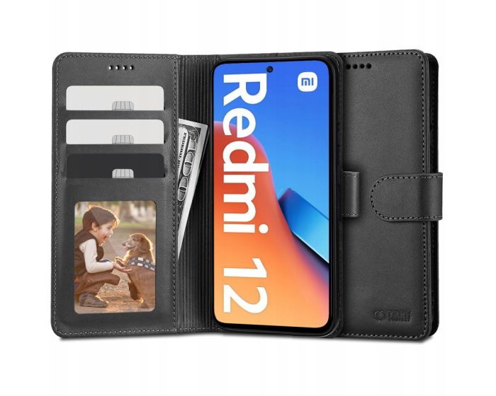 TECH-PROTECT Wallet Case Θήκη Πορτοφόλι με Stand - Black (Xiaomi Redmi 12)