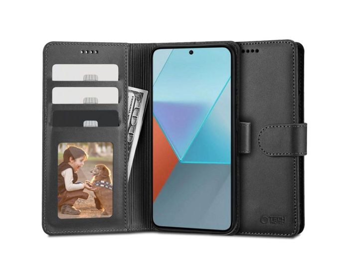 TECH-PROTECT Wallet Case Θήκη Πορτοφόλι με Stand - Black (Xiaomi Redmi Note 13 4G)