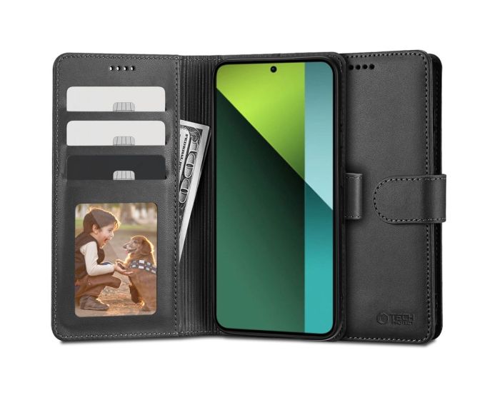 TECH-PROTECT Wallet Case Θήκη Πορτοφόλι με Stand - Black (Xiaomi Redmi Note 13 Pro 5G / Poco X6 5G)