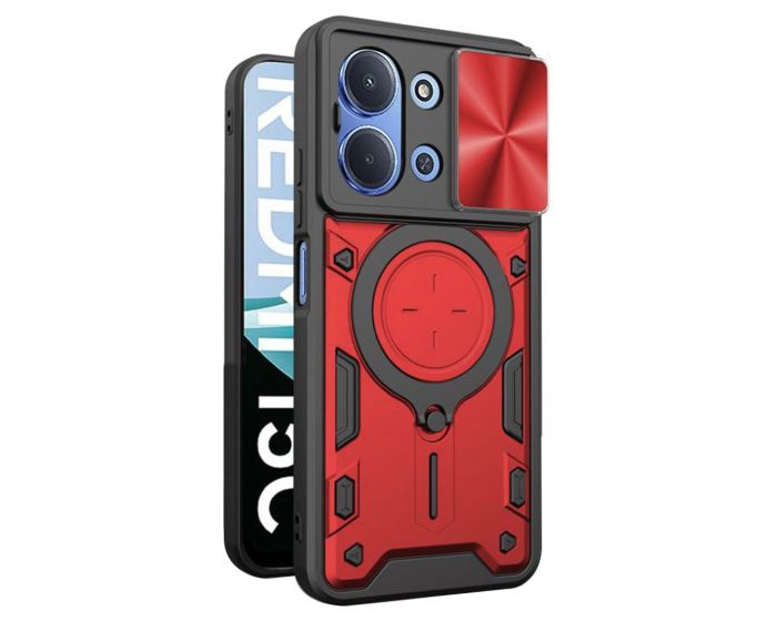 Techsuit CamGuard Pro Hard Case Σκληρή Θήκη με Κάλυμμα Κάμερας - Red (Xiaomi Redmi 15C 4G) - MT80498