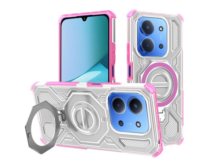 Techsuit Carbon Shield PRO Case with Stand Θήκη Pink Transparent (Xiaomi Redmi 15C 4G)