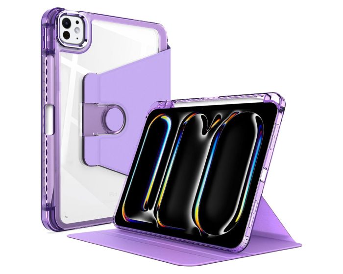 Techsuit Crystal Vision Pen Smart Cover Case με δυνατότητα Stand - Purple (iPad Pro 11'' 2024 / 2025)