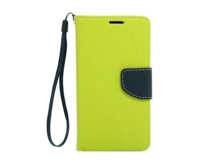 Tel1 Fancy Diary Θήκη Πορτοφόλι με δυνατότητα Stand Lime / Navy (Huawei Honor 4C)