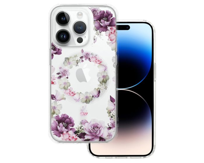 Tel Protect Flower MagSafe Hybrid Case Clear / Rose (iPhone 15 Pro Max)