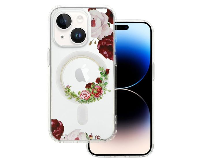 Tel Protect Flower MagSafe Hybrid Case Clear / Red (iPhone 15)