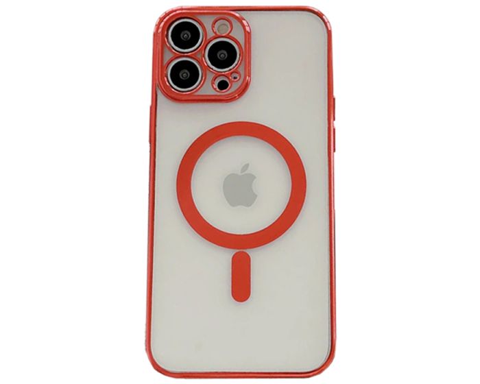 Tel Protect TPU Magsafe Luxury Διάφανη Θήκη Σιλικόνης Συμβατή με MagSafe - Red (iPhone 11 Pro Max)