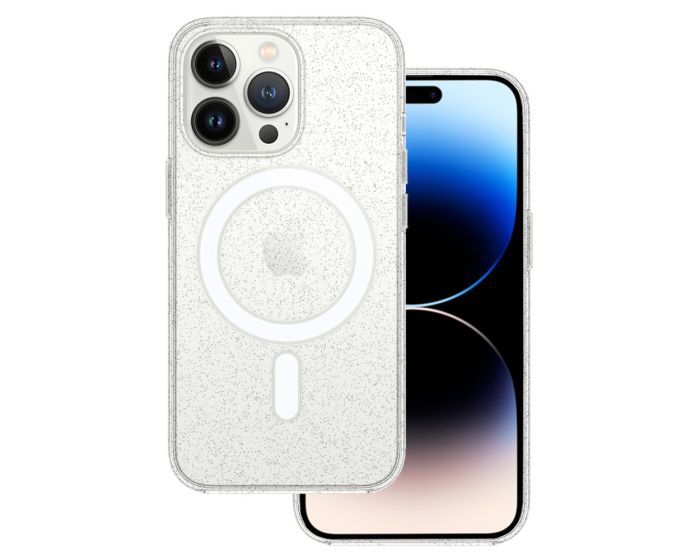 Tel Protect MagSilicone Case Θήκη Σιλικόνης Συμβατή με MagSafe - Glitter Clear (iPhone 15 Pro Max)