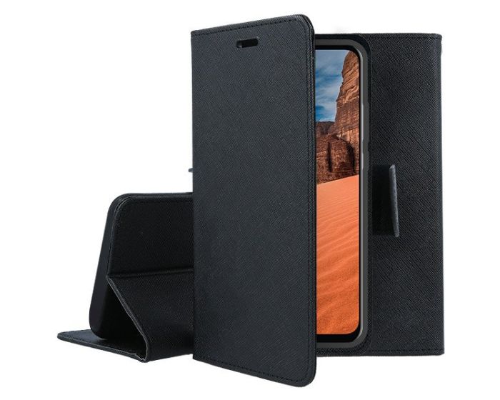 Tel1 Fancy Diary Case Θήκη Πορτοφόλι με δυνατότητα Stand Black (Huawei Y9 2019)