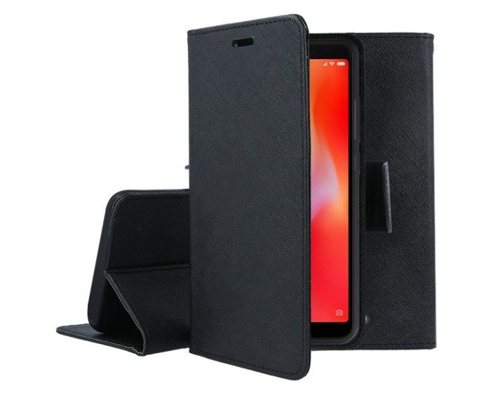 Tel1 Fancy Diary Case Θήκη Πορτοφόλι με δυνατότητα Stand Black (Xiaomi Redmi 6)