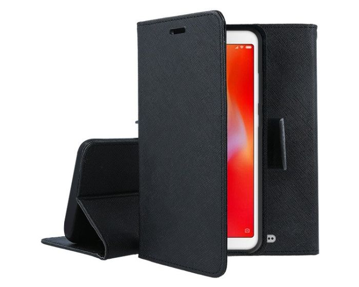 Tel1 Fancy Diary Case Θήκη Πορτοφόλι με δυνατότητα Stand Black (Xiaomi Redmi 6A)