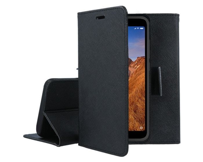 Tel1 Fancy Diary Case Θήκη Πορτοφόλι με δυνατότητα Stand Black (Xiaomi Redmi 7A)