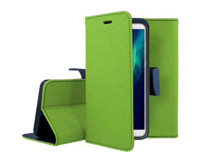 Tel1 Fancy Diary Case Θήκη Πορτοφόλι με δυνατότητα Stand Lime / Navy (Xiaomi Mi 10T Lite 5G)