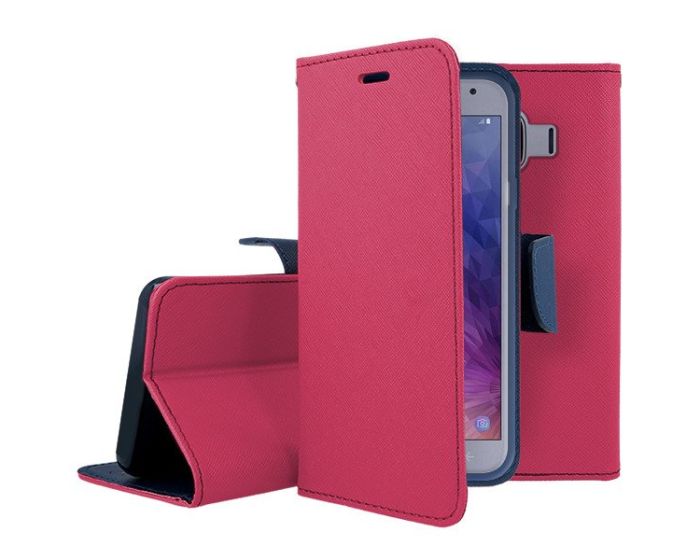 Tel1 Fancy Diary Case Θήκη Πορτοφόλι με δυνατότητα Stand Pink / Navy (Samsung Galaxy J4 2018)