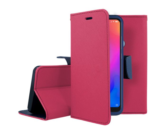 Tel1 Fancy Diary Case Θήκη Πορτοφόλι με δυνατότητα Stand Pink / Navy (Xiaomi Mi A2 Lite / Redmi 6 Pro)