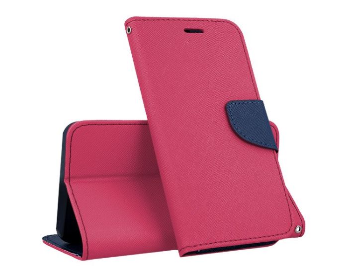 Tel1 Fancy Diary Case Θήκη Πορτοφόλι με δυνατότητα Stand Pink / Navy (Xiaomi Redmi 8A)