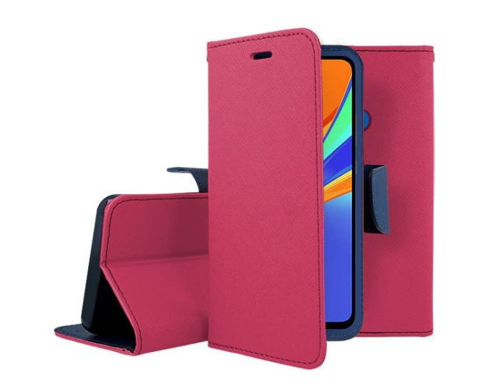 Tel1 Fancy Diary Case Θήκη Πορτοφόλι με δυνατότητα Stand Pink / Navy (Xiaomi Redmi 9C)