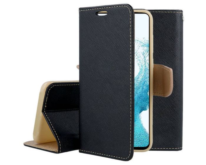 Tel1 Fancy Diary Case Θήκη Πορτοφόλι με δυνατότητα Stand Black / Gold (Samsung Galaxy A54 5G)