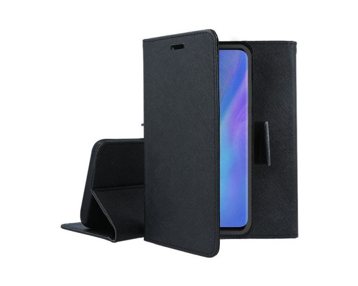 Tel1 Fancy Diary Case Θήκη Πορτοφόλι με δυνατότητα Stand Black (Huawei Nova 8i / Honor 50 Lite)